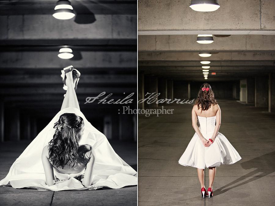 Retro inspired day after wedding bridal photo shoot with Sheila Hannus photography at Mockingbird Station in Dallas